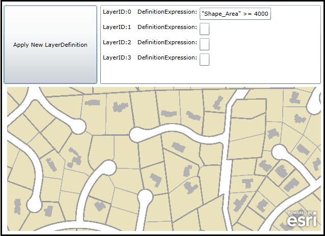 Example showing how to get and change the sub-layer LayerDefintions on an ArcGISDynamicMapServiceLayer.