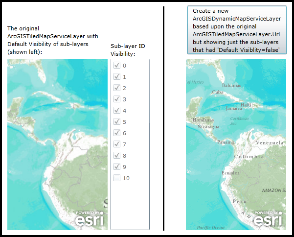 Using the ArcGISTiledMapServiceLayer.GetLayerVisibility Property to create an ArcGISDynamicMapServiceLayer.