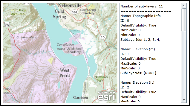 Interrogating the sub-layer information of the ArcGISTiledMapServiceLayer.Layers Property.