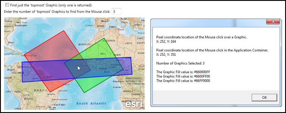 Using the GraphicsLayer.FindGraphicsinHostCoordinates Method to return Graphics from the Map.