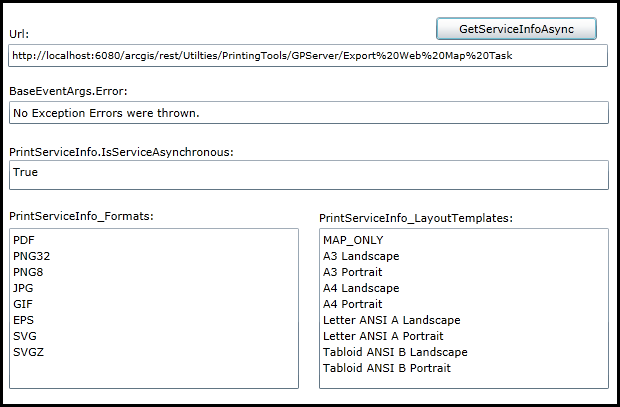 Using the PrintTask.GetServiceInfoAsync Method to determine information about the PrintTask service.