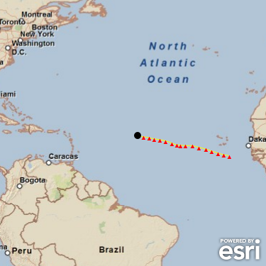 Hurricane Alberto in the Atlantic Ocean.