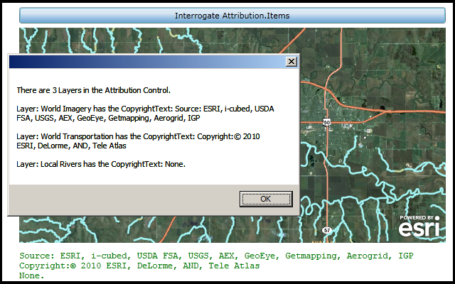 Interrogating the Attribution.Items and displaying the results in a MessageBox.