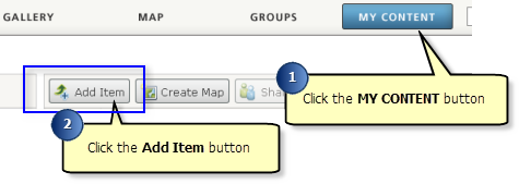 Adding an item to MY CONTENT Adding an item to MY CONTENT