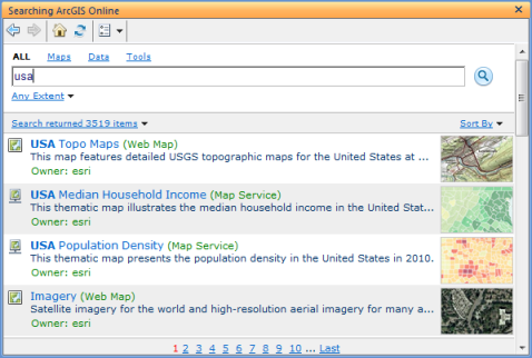 使用 ArcGIS Explorer Desktop 搜索在线内容 使用 ArcGIS Explorer Desktop 搜索在线内容